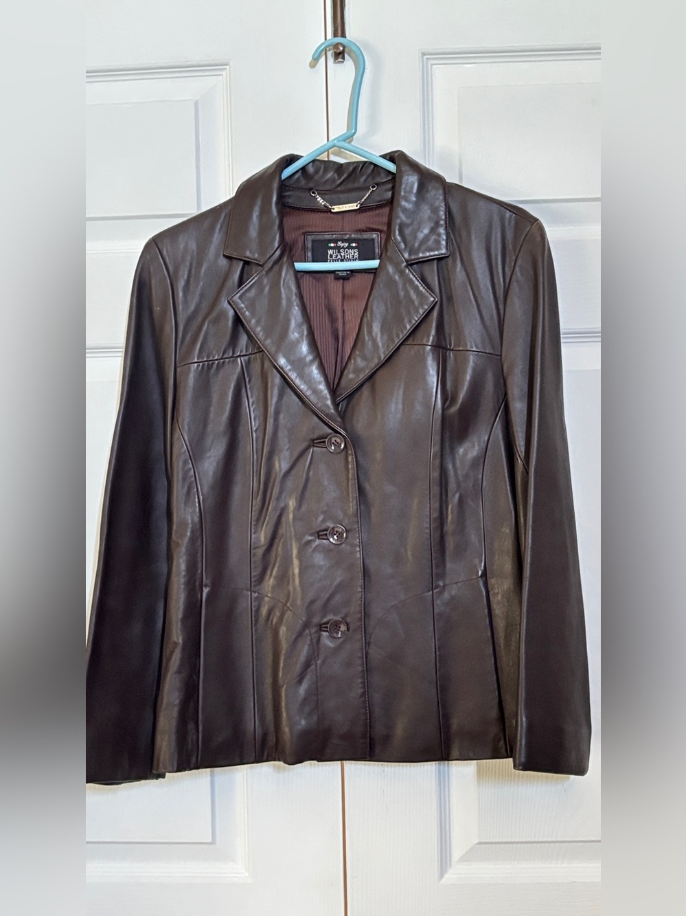Wilsons Leather Women’s M Genuine Italian Leather Blazer Jacket Brown